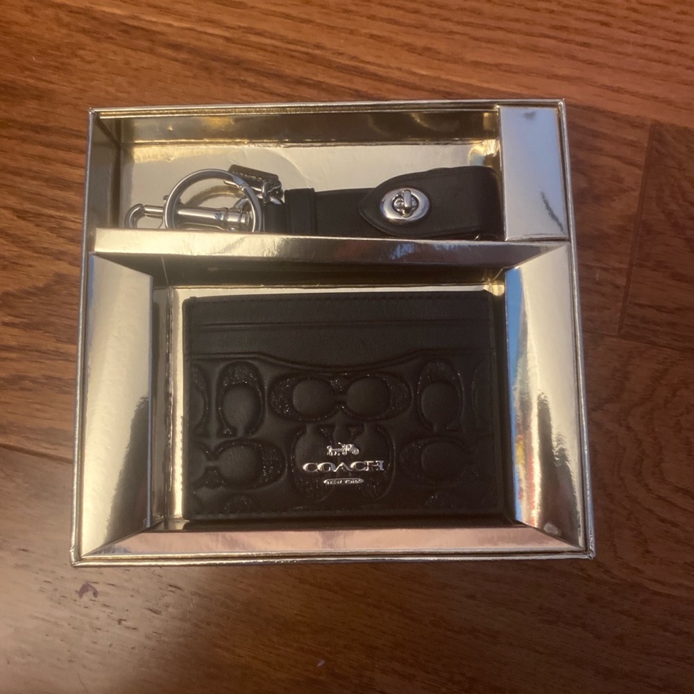 Brand new coach card holder and keychain